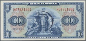 Deutschland - Bank Deutscher Länder + Bundesrepublik Deutschland: 10 Mark 1948 mit B-Stempel Ro. 239A in Erhaltung: aUNC.