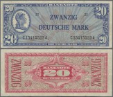 Deutschland - Bank Deutscher Länder + Bundesrepublik Deutschland: 20 Mark 1948 Ro. 246, mehrfach gefaltet in Erhaltung: F+ bis VF-.