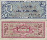 Deutschland - Bank Deutscher Länder + Bundesrepublik Deutschland: 20 DM 1948 ”Liberty”, Ro.246a, 3 senkrechte Knicke und kleine Flecken am linken Rand...