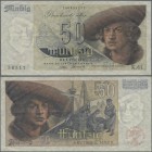 Deutschland - Bank Deutscher Länder + Bundesrepublik Deutschland: 50 DM 1948 Franzosenschein, Ro.254, saubere gebrauchte Erhaltung mit einigen Knicken...