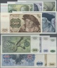 Deutschland - Bank Deutscher Länder + Bundesrepublik Deutschland: Lot mit 5 Banknoten Serie 1960, mit 5, 10, 20, 50 und 100 DM, Ro.262e, 263a, 264a, 2...
