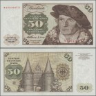 Deutschland - Bank Deutscher Länder + Bundesrepublik Deutschland: 50 DM 1960 Serie ”M/H”, Ro.265b, saubere Gebrauchserhaltung mit einigen Knicken. Erh...