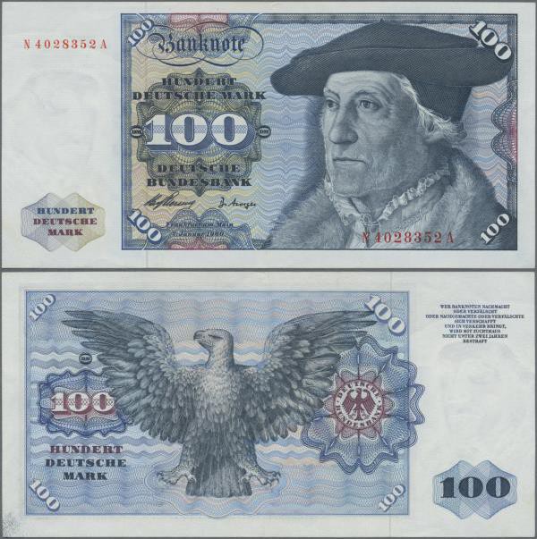 Deutschland - Bank Deutscher Länder + Bundesrepublik Deutschland: 100 DM 1960 Se...