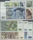 Deutschland - Bank Deutscher Länder + Bundesrepublik Deutschland: Lot mit 5 Banknoten Serie 1980 mit Copyright, mit 5, 10, 20, 50 und 100 DM, Ro.285a-...