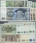Deutschland - Bank Deutscher Länder + Bundesrepublik Deutschland: Lot mit 10 Banknoten Serie 1980, jeweils 2 x 5, 10, 20, 50 und 100 DM, Ro.285a-289a,...