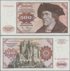 Deutschland - Bank Deutscher Länder + Bundesrepublik Deutschland: 500 DM 1980 Serie ”V/U”, Ro.290a in nahezu perfekter Erhaltung mit ganz leichter Mit...