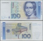 Deutschland - Bank Deutscher Länder + Bundesrepublik Deutschland: 100 DM 1989 Serie ”AU/G”, Ro.294a mit Seriennummer AU0000009G5, saubere Gebrauchserh...