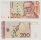 Deutschland - Bank Deutscher Länder + Bundesrepublik Deutschland: 200 DM 1989 Serie ”AA/Z”, Ro.295a in kassenfrischer Erhaltung: UNC