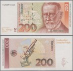 Deutschland - Bank Deutscher Länder + Bundesrepublik Deutschland: 200 DM 1989, Ersatznote Serie ”YA / D”, Ro. 295b, in kassenfrischer Erhaltung