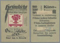 Deutschland - Briefmarkennotgeld: DRESDEN, Heimlicht GmbH, Privat-Kinematografie, 10 Pf. Nationalversammlung in grauem geschlitztem Werbekarton.