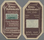 Deutschland - Briefmarkennotgeld: LEIPZIG, Reuss. Kohlenkontor Ernst Scheffel, Sachsenplatz 11, Germania 5 Pf. grün in Werbekärtchen in Form eines Bri...