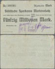 Deutschland - Notgeld - Bayern: Marktredwitz, Porzellanfabrik F. Thomas, 50 Mio. Mark, 29.9.1923, Anweisung auf Städtische Sparkasse Marktredwitz, Aus...