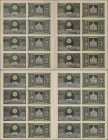 Deutschland - Notgeld - Bayern: Memmingen, Stadt, 50 Pf., 1.11.1918, Druckbogen von 16 Scheinen (4 x 4 Stück, 46 x 29,5 cm) ohne KN, Erh. II