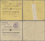 Deutschland - Notgeld - Sachsen: Glauchau, Stadtgirokasse, Kundenschecks, 250 Tsd. Mark, 27.7.1923, Aussteller ”Lorentz & Samminger Nachf.”, 500 Tsd. ...