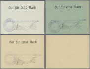 Deutschland - Notgeld - Westfalen: Osterfeld, Sparkasse der Gemeinde, 0,50, 1, 2 Mark, o. D., jeweils mit Stempeln B (links statt mittig) und D, ohne ...