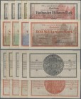 Deutschland - Notgeld - Württemberg: Crailsheim, Oberamtsstadt, 20 (2, mit und ohne KN), 50, 100, 500 Mio., 5, 50, 100, 500 Mrd. Mark, 27.10.1923, Erh...