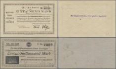 Deutschland - Notgeld - Württemberg: Esslingen, Maschinenfabrik, 1000 Mark, 2.10.1922, Erh. I-, 100 Tsd. Mark, 2.8.1923, Erh. III-IV, total 2 Scheine