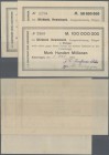 Deutschland - Notgeld - Württemberg: Kaiseringen, J. C. Kauffmann Sohn, 50 Mio. Mark, 6.10.1923, 13.10.1923, 100 Mio. Mark, 5.10.1923, Schecks auf Wür...