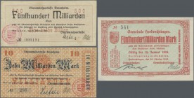 Deutschland - Notgeld - Württemberg: Nette Zusammenstellung meist von der Schwäbischen Alb, 42 Scheine überwiegend Hochinflation mit z. B. 5 Stück Ner...