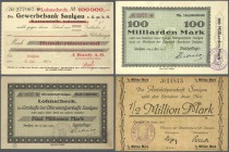 Deutschland - Notgeld - Württemberg: Saulgau, Amtskörperschaft, ½, 1, 5, 10, 20, 50 Mio., 5, 10, 50, 500 Mrd., 5 Bllionen Mark ( Karau 361 a,b,c,d,e,f...