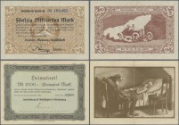 Deutschland - Notgeld - Württemberg: Stuttgart, Daimler-Motoren-Gesellschaft, 3 Mrd. (3, Serie A, B und C), 5 Mrd. (2, Serie E und F) Mark, 26.10.1923...