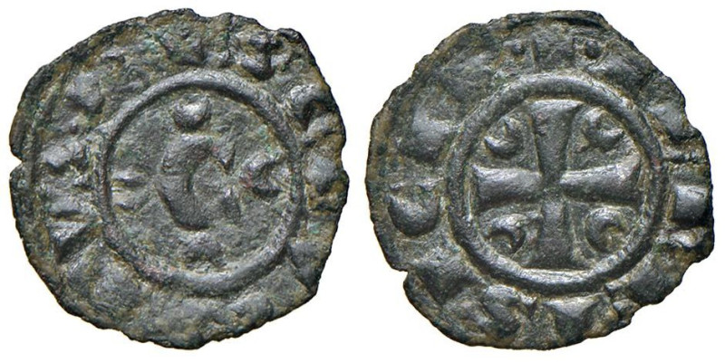 BRINDISI Corrado II (1254-1258) Denaro - Nel campo C - R/ Croce patente-accanton...