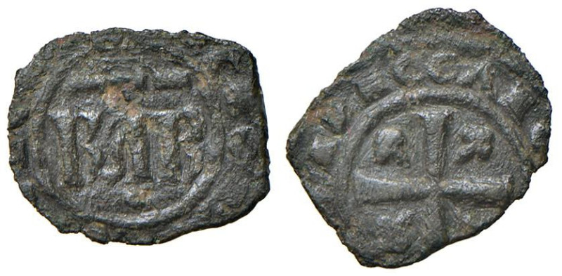 BRINDISI Carlo I d'Angiò (1266-1278) Denaro - D/: croce patente e gigli nei quar...