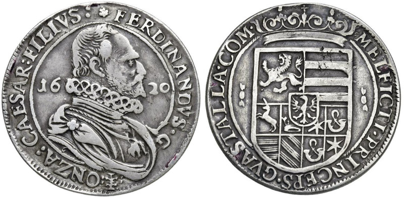 GUASTALLA Ferrante II (1575-1630) Tallero 1620 - MIR 371/3 AG (g 28,71) Da monta...