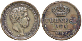 NAPOLI Ferdinando II (1830-1859) 2 Tornesi 1842 - Nomisma 1195 CU (g 6,67) Depositi

qBB