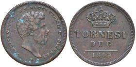 NAPOLI Ferdinando II (1830-1859) 2 Tornesi 1849 - Nomisma 1199 CU (g 5,88) Piccole ossidazioni

BB
