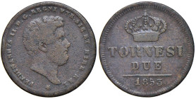 NAPOLI Ferdinando II (1830-1859) 2 Tornesi 1853 - Nomisma 1205 CU (g 6,08)

qBB