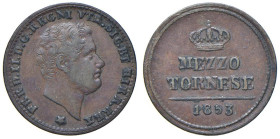 NAPOLI Ferdinando II di Borbone (1830-1859) Mezzo tornese 1853 - Nomisma 1276 CU (1,55) R

BB+