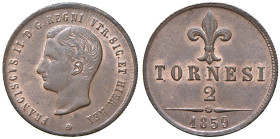 NAPOLI Francesco II (1859-1860) 2 Tornesi 1859 - Nomisma 1304 CU (g 6,35) Zone di rame rosso

qFDC
