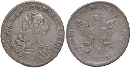 PALERMO Carlo di Barbone (1734-1759) 4 Tarì 1735 - Serio 29 AG (g 8,83) Graffi al D/

BB