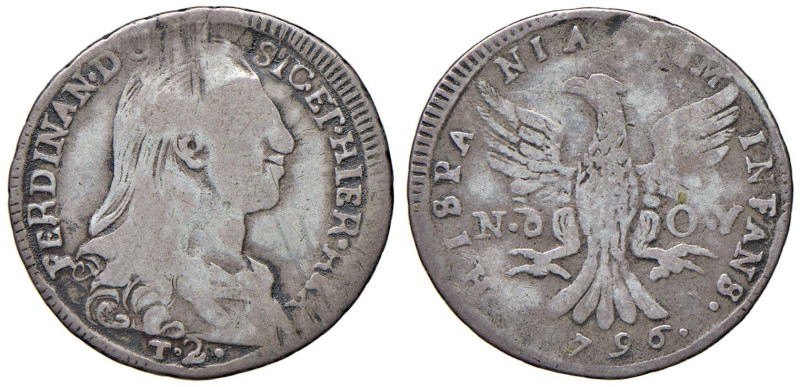PALERMO Ferdinando III (1759-1816) 2 Tarì 1796 - Serio 187 AG (g 4,26) R

MB