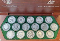 AUSTRALIA The Sydney 2000 Olympic Silver Coin Collection - AG (g 31,68 ciascuna) Lotto di 16 monete da 5 dollari in argento in bellissimo astuccio in ...
