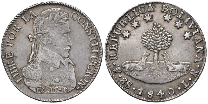 BOLIVIA 8 Soles 1840 - KM 97 AG (g 27,00)

qSPL/SPL