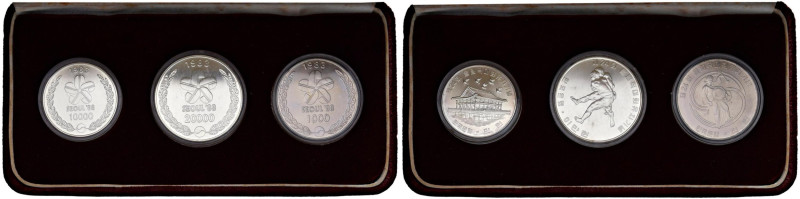 COREA DEL SUD 20.000, 10.000 e 1.000 Won 1983 Olimpiadi - AG e NI Lotto di tre m...