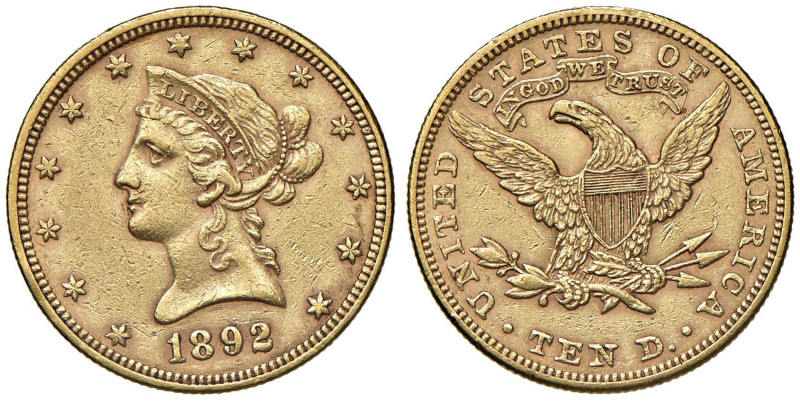 USA 10 Dollari 1892 - KM 102 AU (g 16,73)

BB