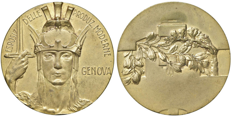 GENOVA Medaglia coniata 1922 Esposizione delle Produzioni Moderne di Genova, Ita...