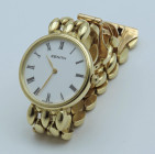 ZENITH -Lady- Movimento al quarzo. Cassa in oro giallo 18kt con diametro da 26mm. Dial bianco con numeri romani neri. Ore e minuti al centro. Braccial...