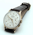 HESPERIA- Chronographe Swiss- Movimento a carica manuale. Cassa in oro rosa 18kt con diametro da 35mm. Dial bianco con indici a bastone alternati a nu...