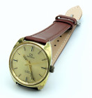 DEPRAZ. Movimento a carica automatica. Cassa laminata in oro con diametro da 35mm. Dial champagne con indici applicati. Ore minuti e secondi al centro...
