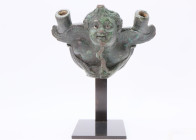 Roman Bronze Eros Cradling Goose AppliqueLate 1st-Early 2nd Century AD