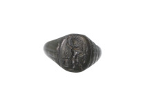 Ancient Roman Ring with Sol Invictus 3rd,4th Century AD