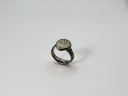 Medieval Silver Ring with Symbol 12th-15en Century AD