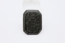 Medieval Bronze Saint George Button  6th-8th  Century AD