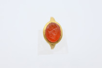 Roman Gold Ring with Intaglio 2nd, 3rd Century AD.
