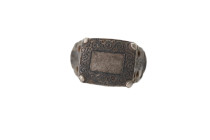 Late Roman Silver ring with Niello  3rd, 4th Century AD