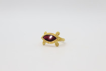 Ancient Roman Gold Ring with Purple Gemstone 1st- 3rd Century AD